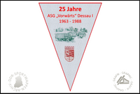 ASG Vorw&auml;rts Dessau I Wimpel 25 Jahre